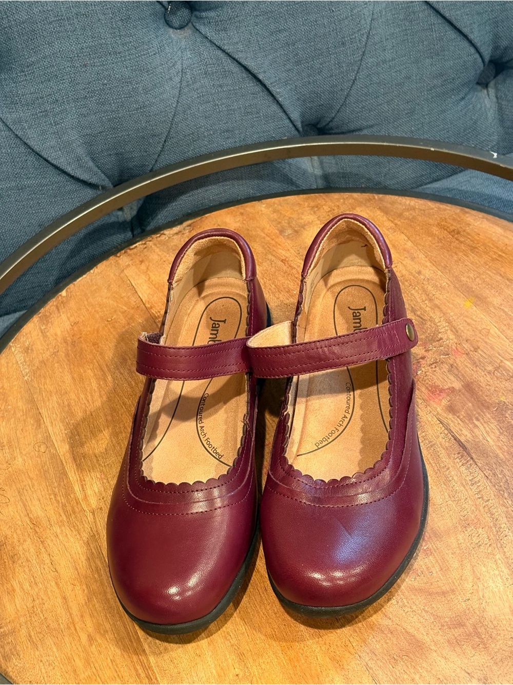 Jambu Tess Maroon Mary Jane Confort Shoes